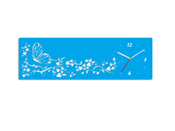 ceas decorativ sticla acrilica albastra