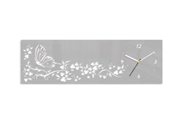 ceas decorativ sticla acrilica gri