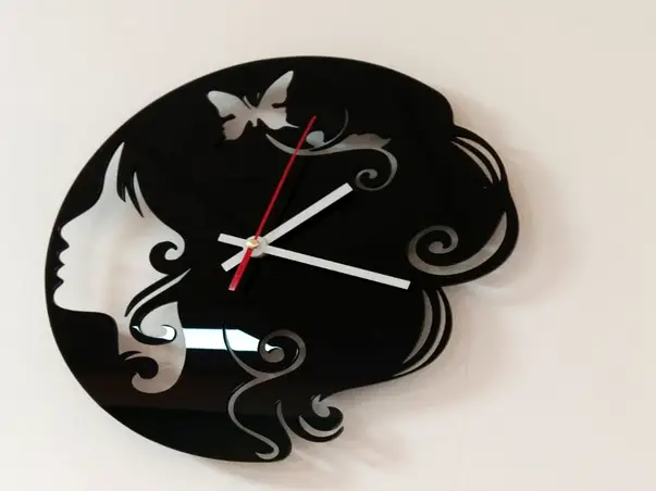 ceas perete fata plexiglass negru olivia