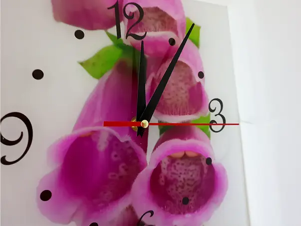 ceas perete floare mov