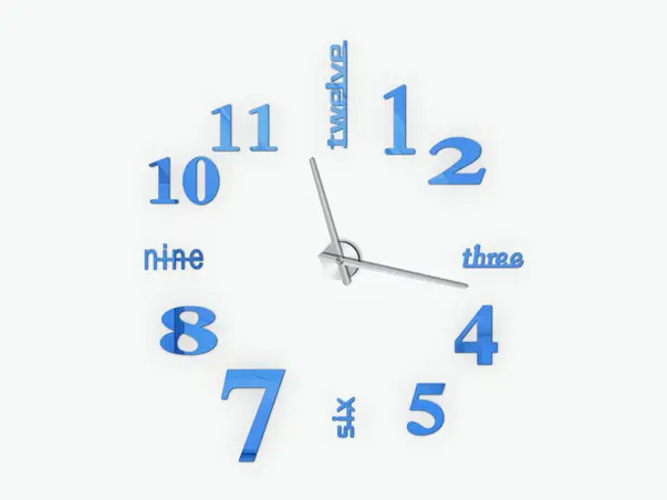 ceas perete mare albastru ace argintii