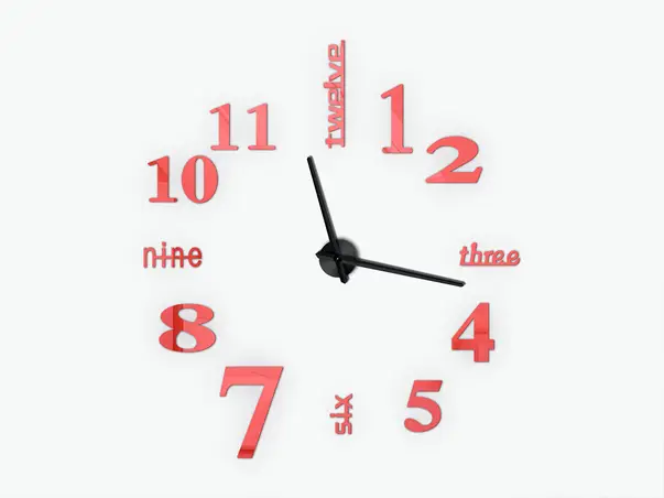 ceas perete mare rosu ace negre