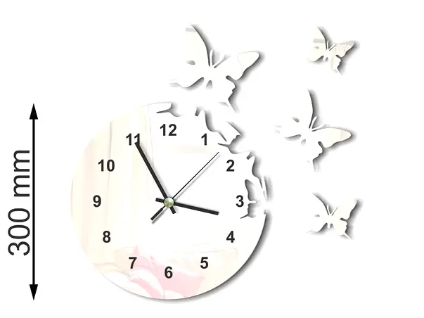 ceas plexiglass alb model fluture