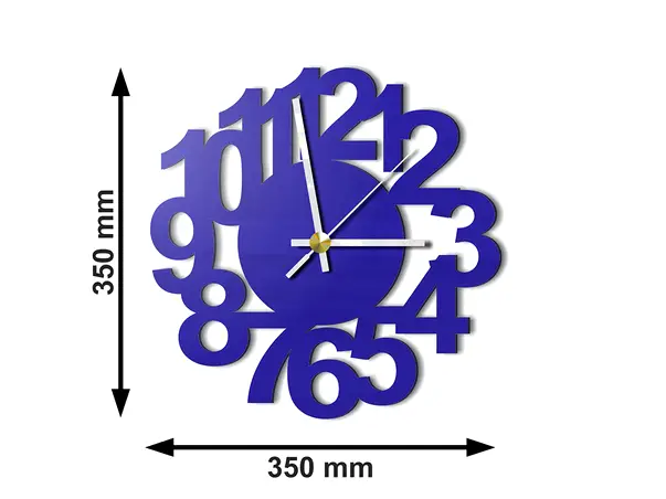 ceas plexiglass albastru office