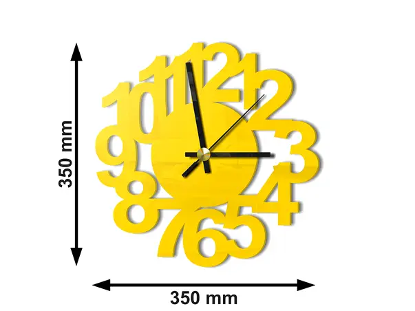 ceas plexiglass galben office