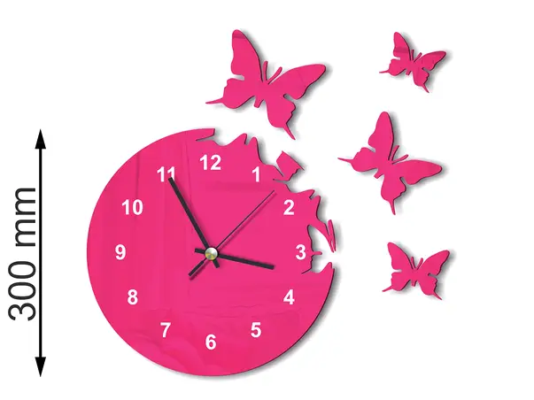 ceas plexiglass magenta model fluturi