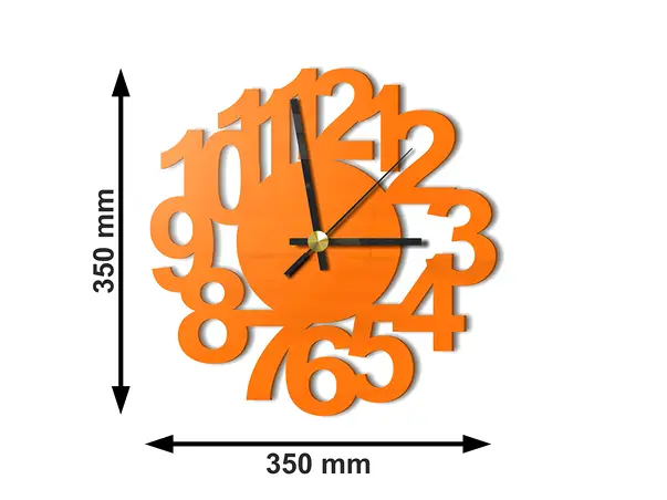 ceas plexiglass portocaliu office