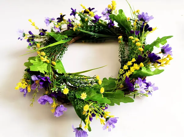 coronita decorativa folina flori de camp 25 cm