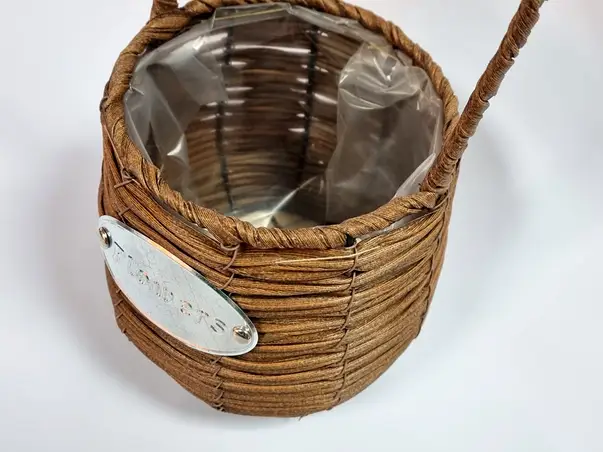 cos decorativ folina flowers maro