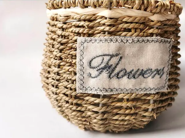 cos decorativ impletit culoare natur 15 cm