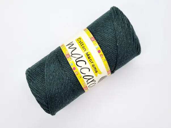 cotton macrame verde inchis