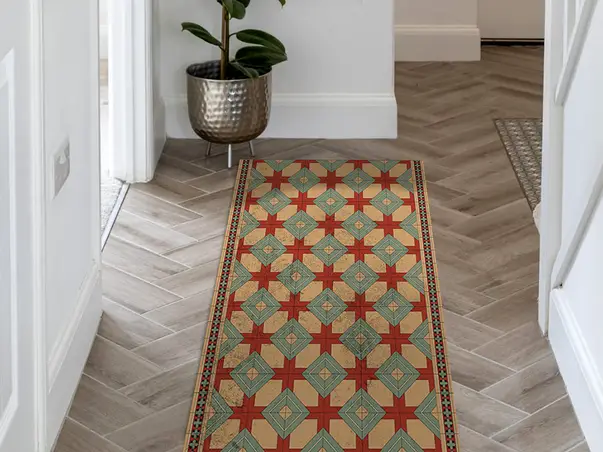 covor antiderapant din vinil traversa cu model maur 70 cm latime s06
