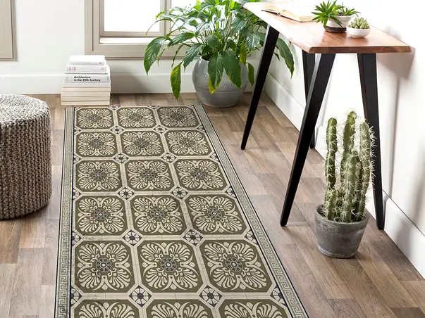 covor antiderapant din vinil traversa cu model mediteranean 70 cm latime s04