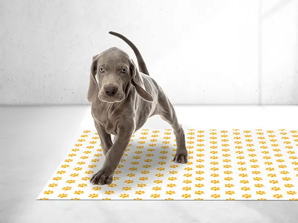 covor antiderapant pentru animale de companie model galben labute 2