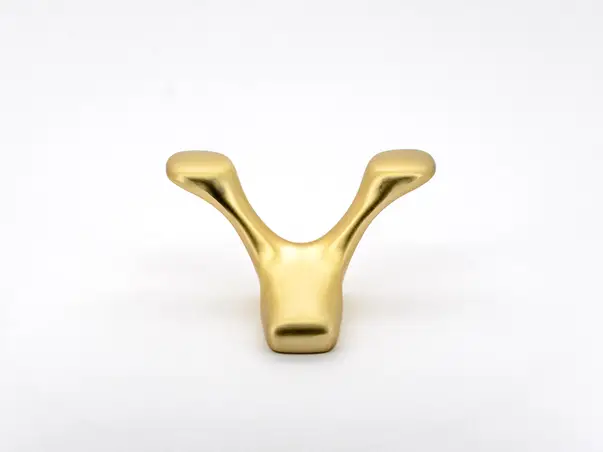 cuier din inox galben suport de perete dublu pentru halate sau prosoape model2 8187