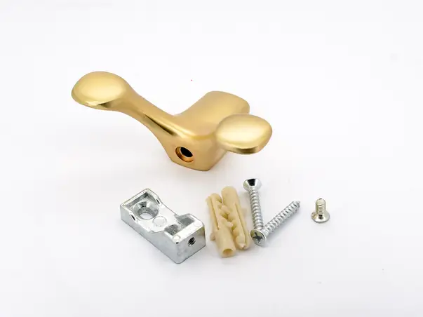 cuier din inox galben suport de perete dublu pentru halate sau prosoape model3