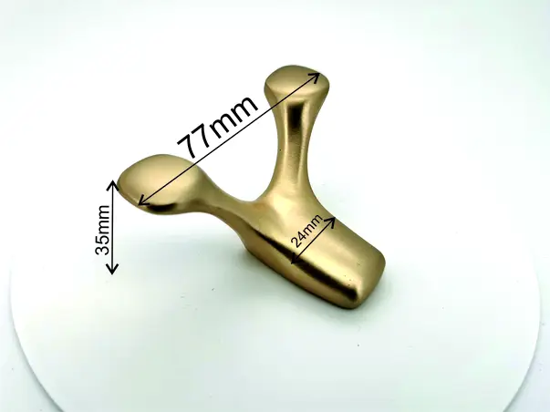 cuier din inox galben suport de perete dublu pentru halate sau prosoape model4