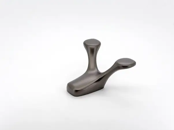 cuier din inox gri suport de perete dublu pentru halate sau prosoape model1 3107