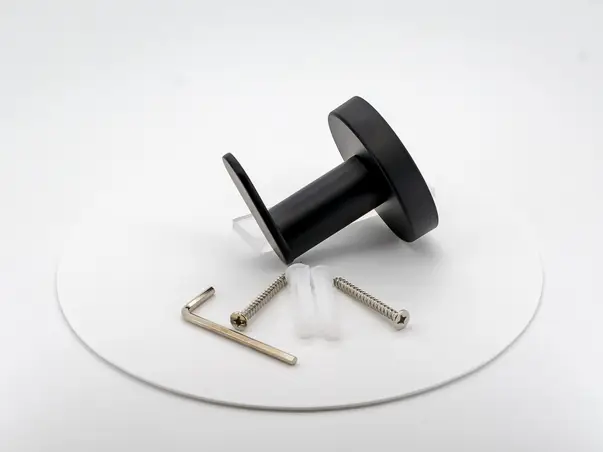 cuier din inox negru suport de perete pentru halate sau prosoape model 2807 3