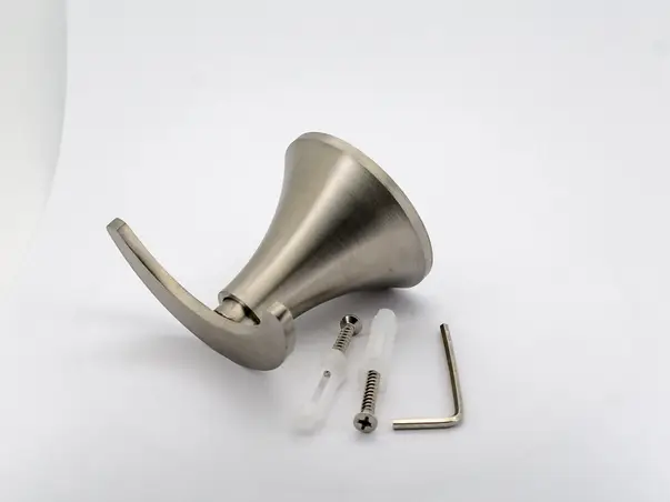 cuier din inox periat suport de perete dublu pentru halate sau prosoape model 2454 2