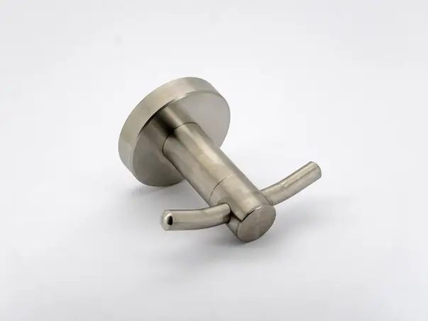 cuier din inox periat suport de perete dublu pentru halate sau prosoape model 75154