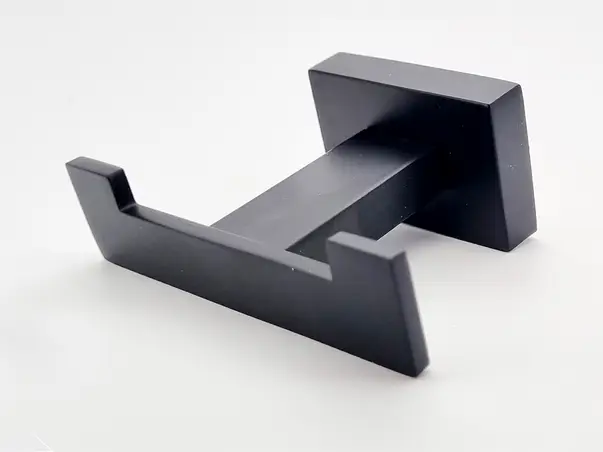 cuier dublu negru suport halat baie 1