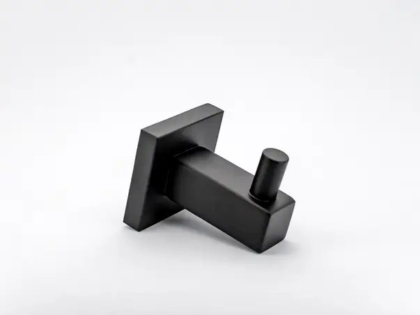 cuier patrat negru suport de perete pentru halate sau prosoape model sus304 9807h