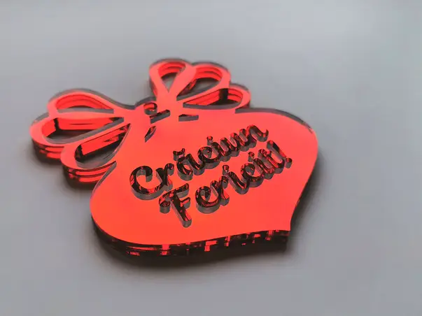 decoratiune craciun fericit rosie