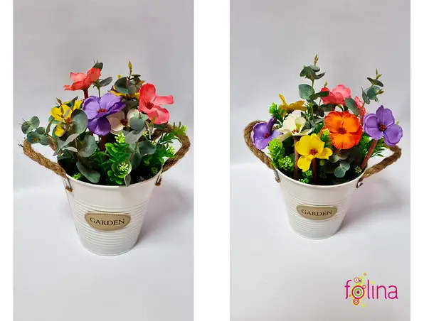 decoratiune cu flori multicolore folina