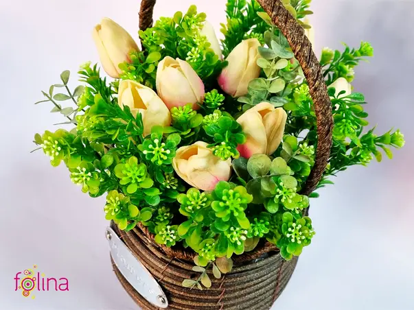 decoratiune cu flori si plante artificiale folina