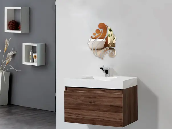 decoratiune de perete glamour girl din oglinda acrilica argintie 40x50 cm folina 2