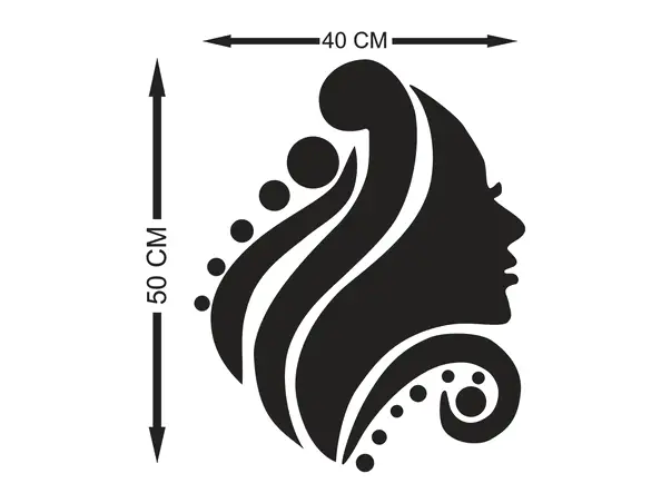 decoratiune de perete glamour girl din oglinda acrilica argintie 40x50 cm folina 5