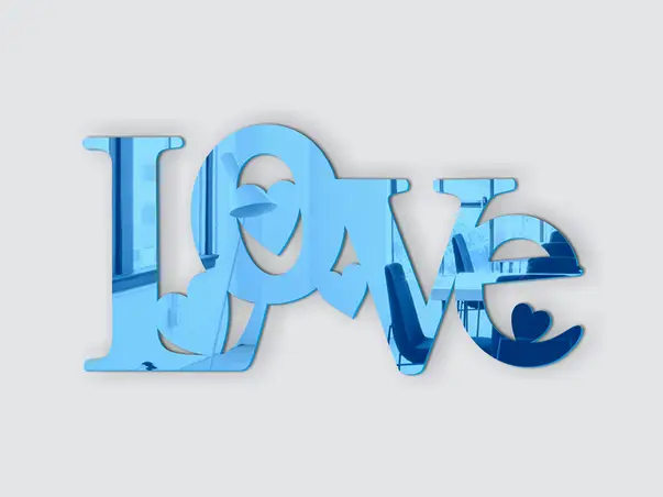 decoratiune love din oglinda albastra