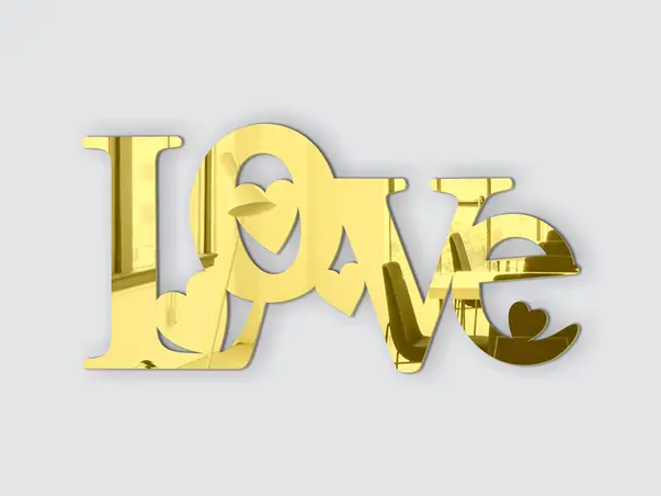 decoratiune love din oglinda aurie