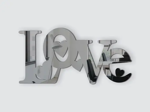 decoratiune love din oglinda gri