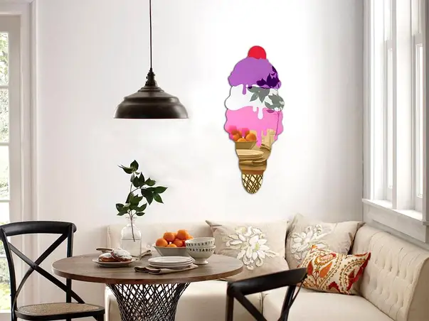 decoratiune oglinda colorata inghetata