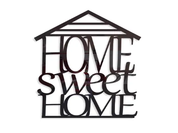 decoratiune perete Home sweet home neagra