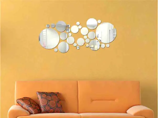 decoratiune perete oglinda dots