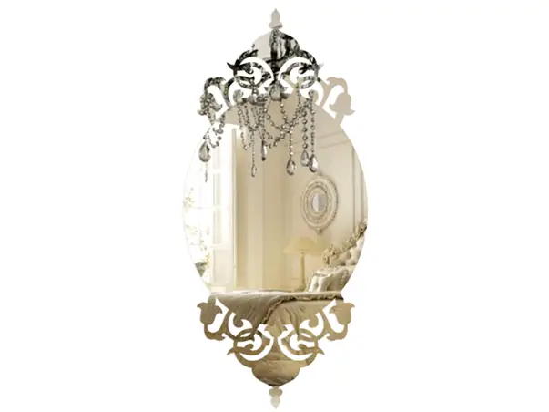 decoratiune perete oglinda glamour