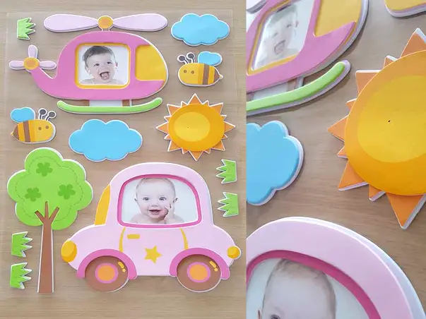 decoratiune perete rama foto masina