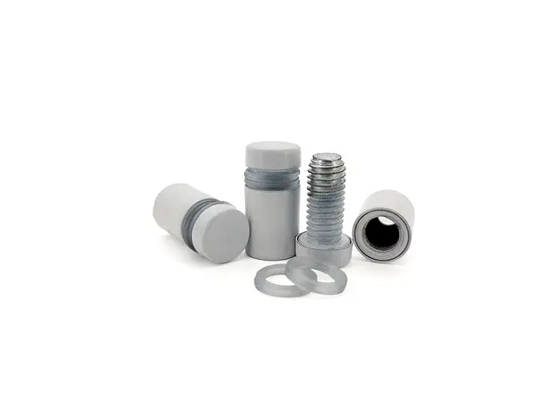 distantiere semnalistica din inox alb albe 16x15mm folina s02