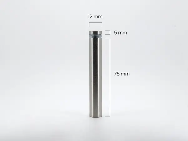 distantiere semnalistica din inox argintiu 12x75mm folina s01