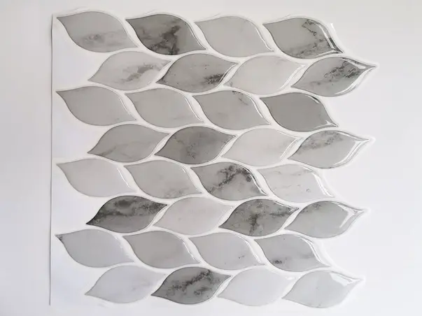 faianta autoadeziva 3d smart tiles folina leaf gri set 10 placi