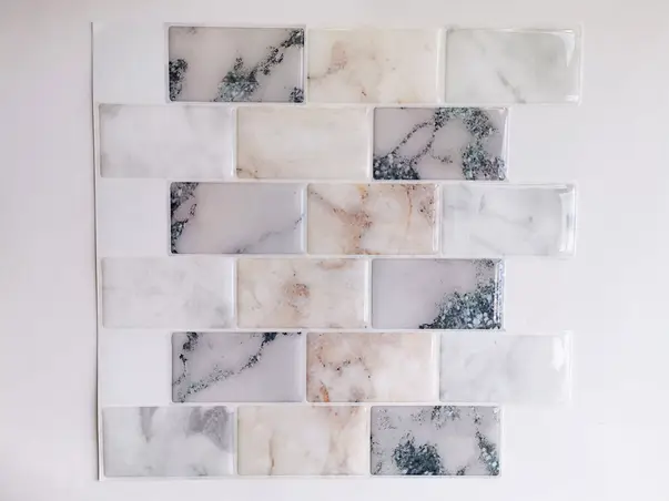 faianta autoadeziva 3d smart tiles folina marmura pastel set 10 placi
