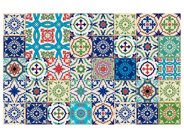 faianta autoadeziva patchwork blue