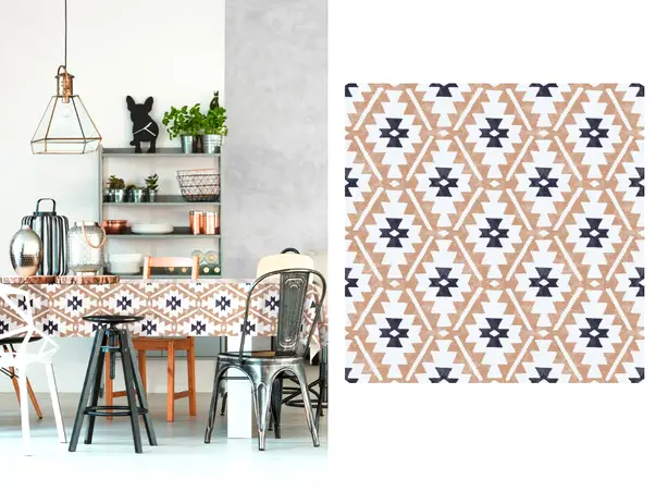 fata de masa cu model traditional bej