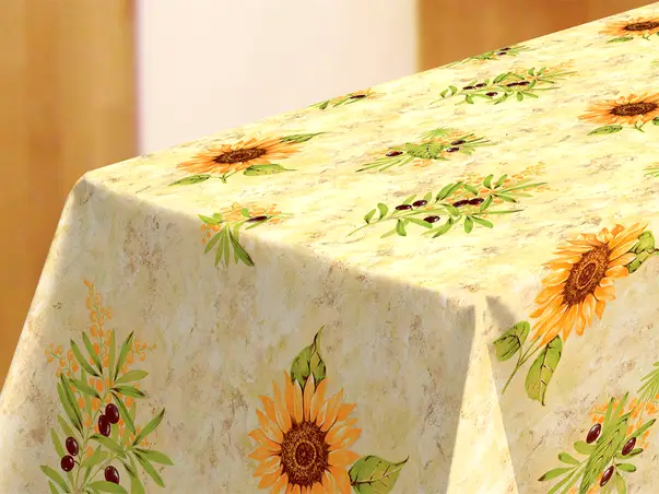 fata de masa impermeabila cu model floarea soarelui