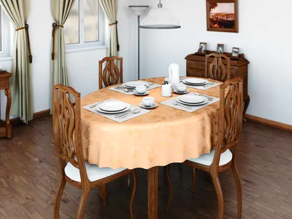 fata de masa impermeabila fleur apricot