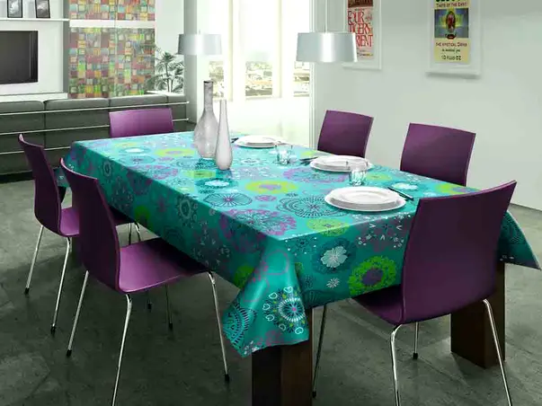 fata de masa impermeabila turcoaz amari