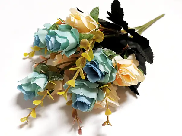 flori artificiale minirosa bleu 30 cm inaltime